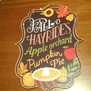 WREATH SIGN Fall Hayrides Apple Orchard Pumpkin Pie FINAL SALE